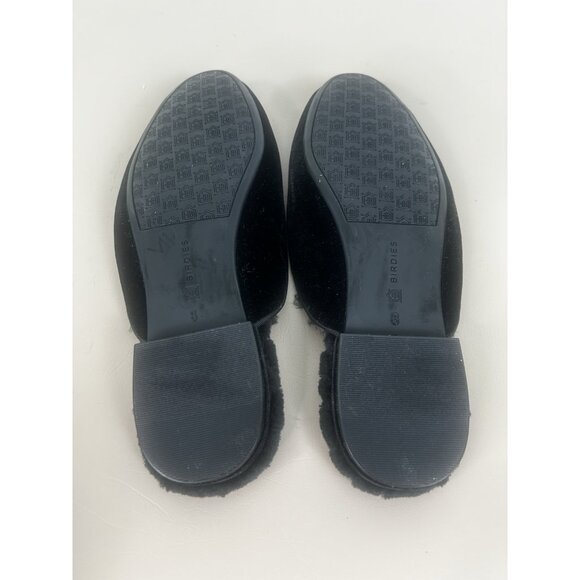 Birdies The Phoebe Black Velvet Faux Fur Lining Mule Flats Slippers Shoes Size 8 - Picture 8 of 12